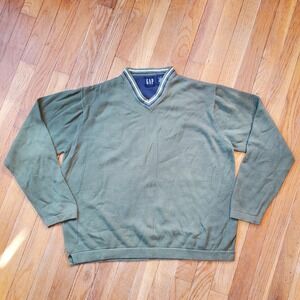 Gap vneck 100% cotton pullover‎ sweater grandpa office vintage 90s size small